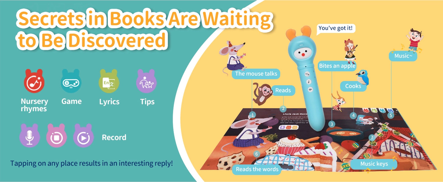 Touch & Talk Pen for Early Learning Fun w/ Music & Books