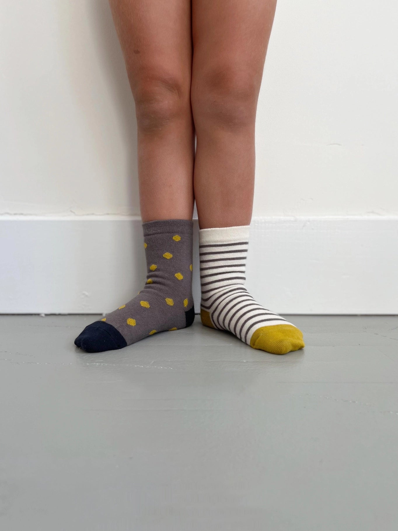 Kids Crew Sock in Spotted Graphite