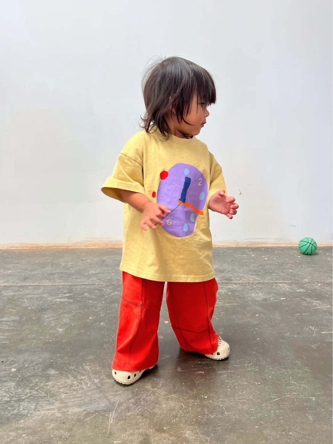 Topstitch Baby Pant in Red