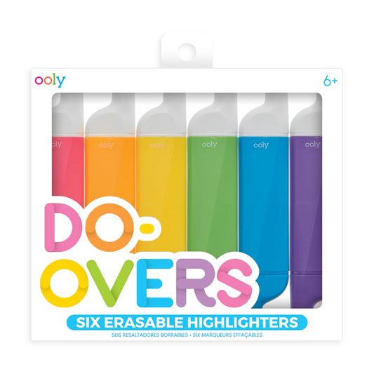 DO-OVERS Erasable Highlighters- Set of 6 by Ooly