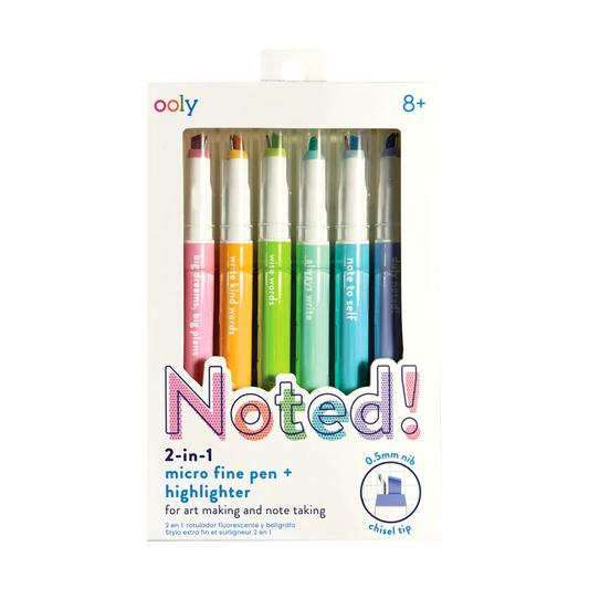 Noted! 2-in-1 Micro Fine Tip Pens & Highlighters by Ooly