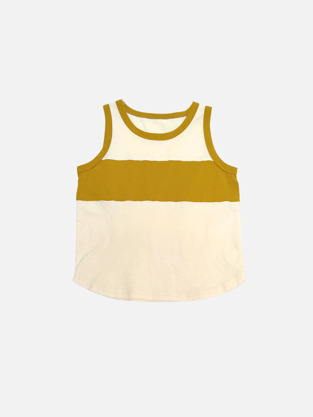 Track Tank in Cream/Gold