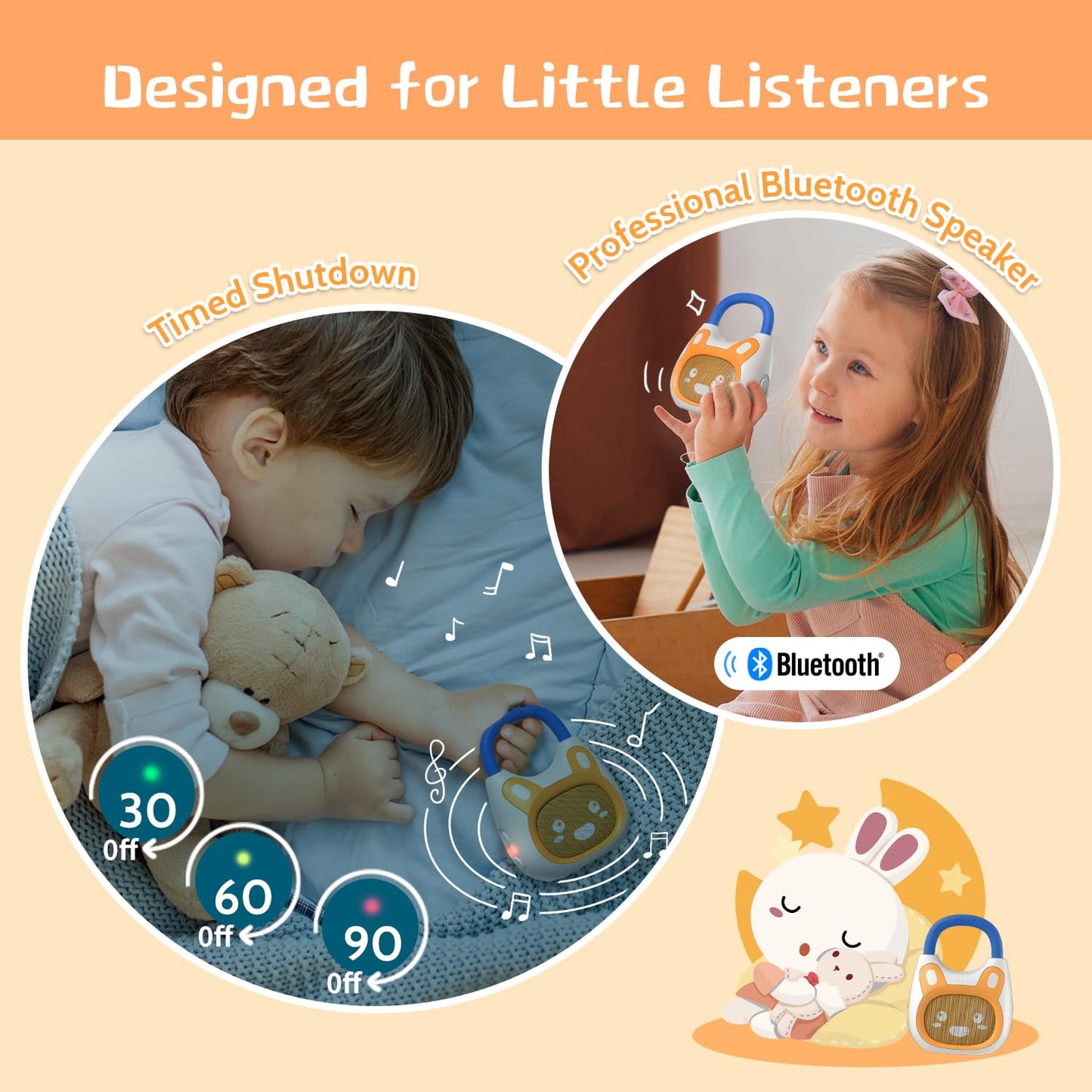 Pocket Bunny– Travel-friendly Kids' Music Player & Soother