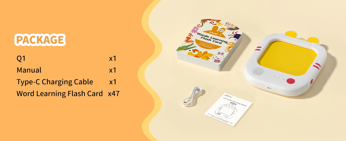 Interactive Screen-Free Learning Tablet w/Talking Flash Cards