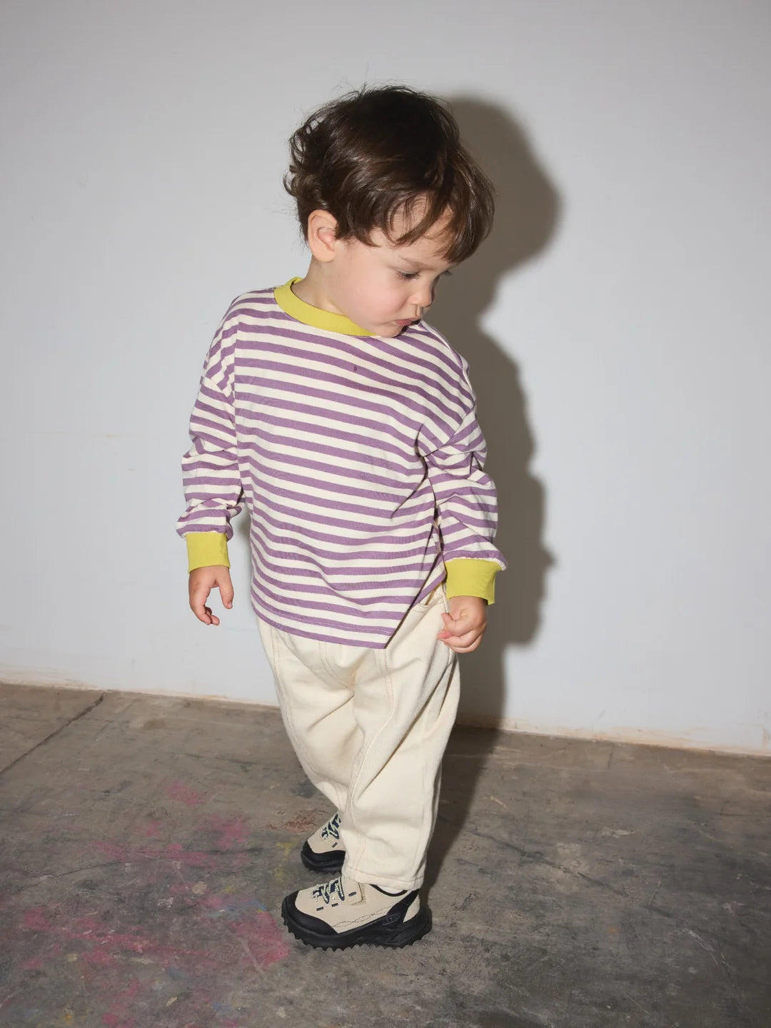 Striped Longsleeve in Purple & Ecru