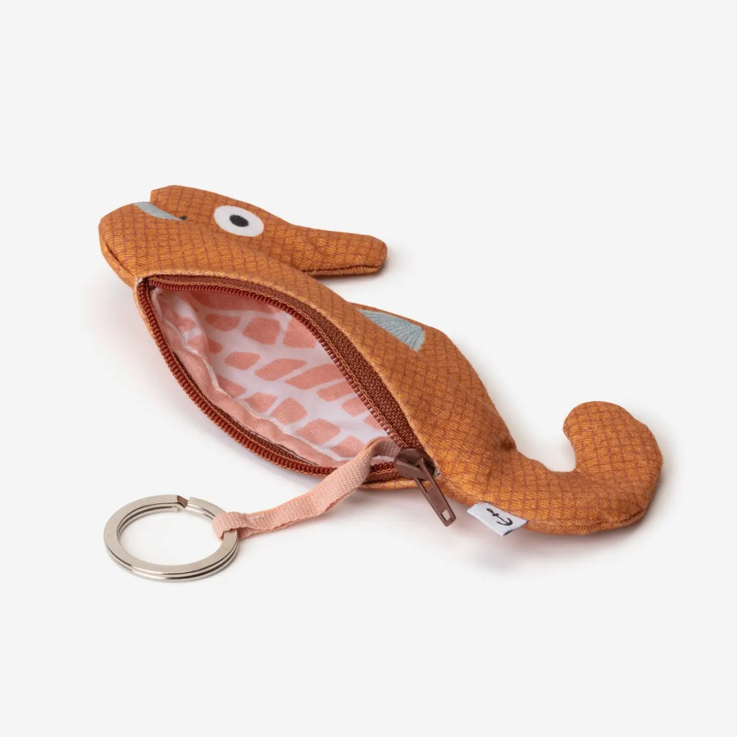 Orange Seahorse Keychain Purse by Don Fisher