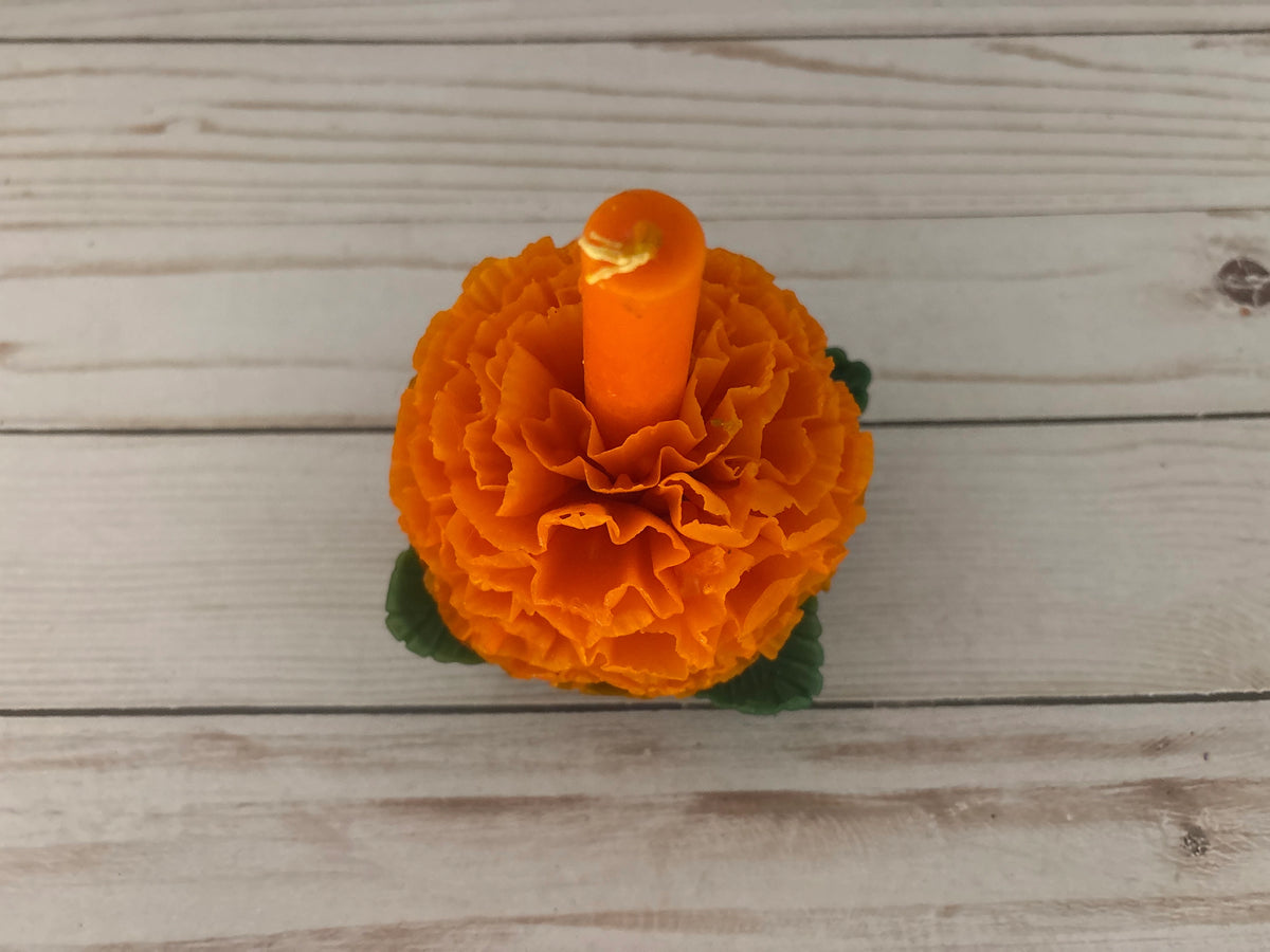 Orange Cempasuchil Oaxaca Marigold Candle
