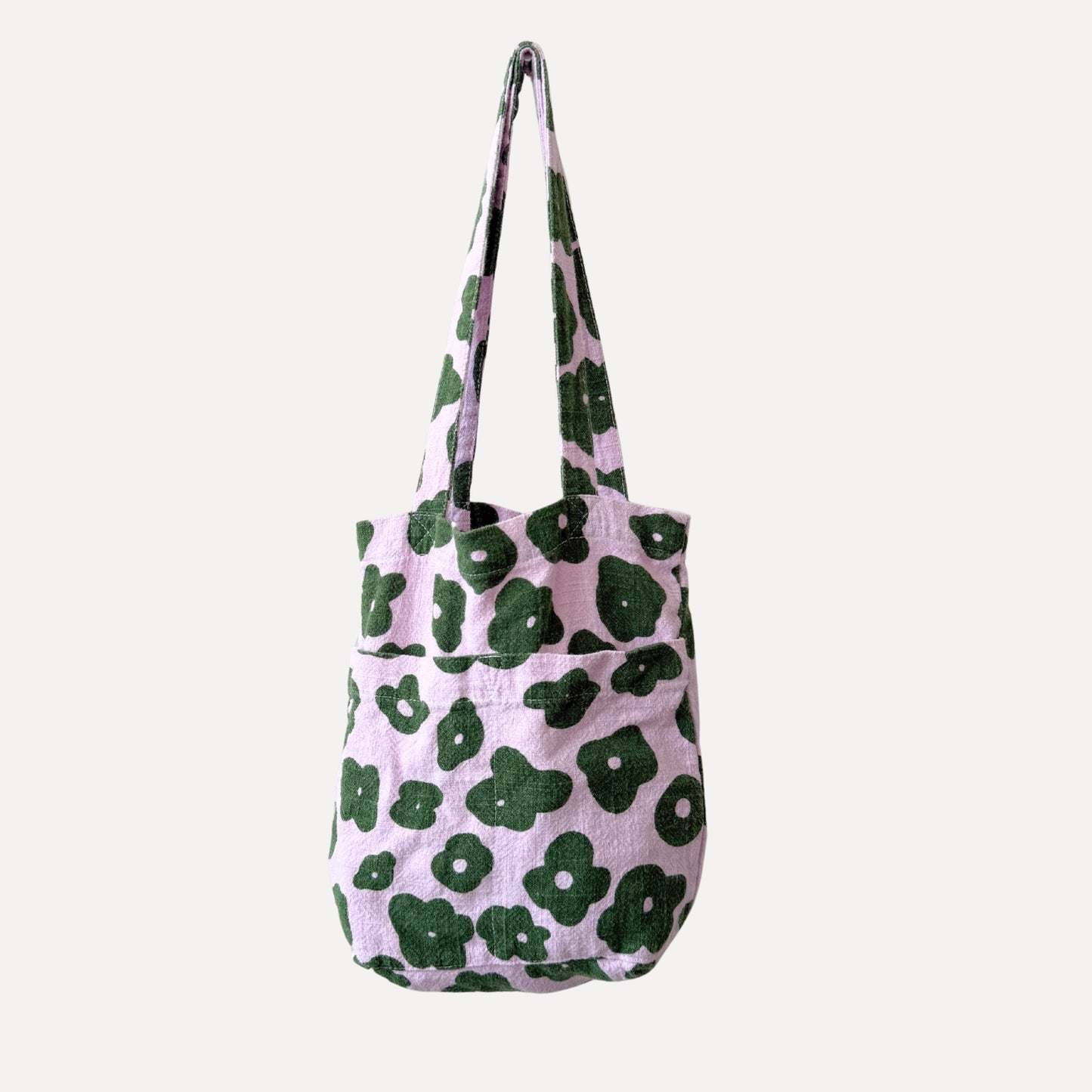 The Petite Tote in Celeste/ Grass & Cherry Blossom