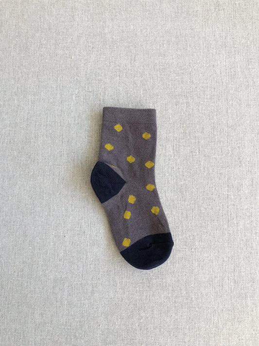 Kids Crew Sock in Spotted Graphite