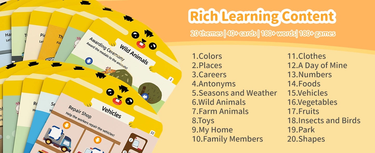 Interactive Screen-Free Learning Tablet w/Talking Flash Cards