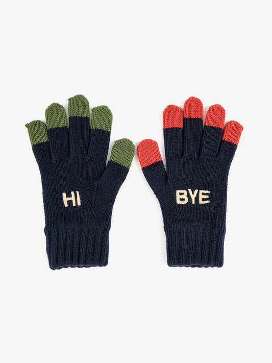 B.C Colored Fingers Knitted Gloves (Midnight) by Bobo Choses
