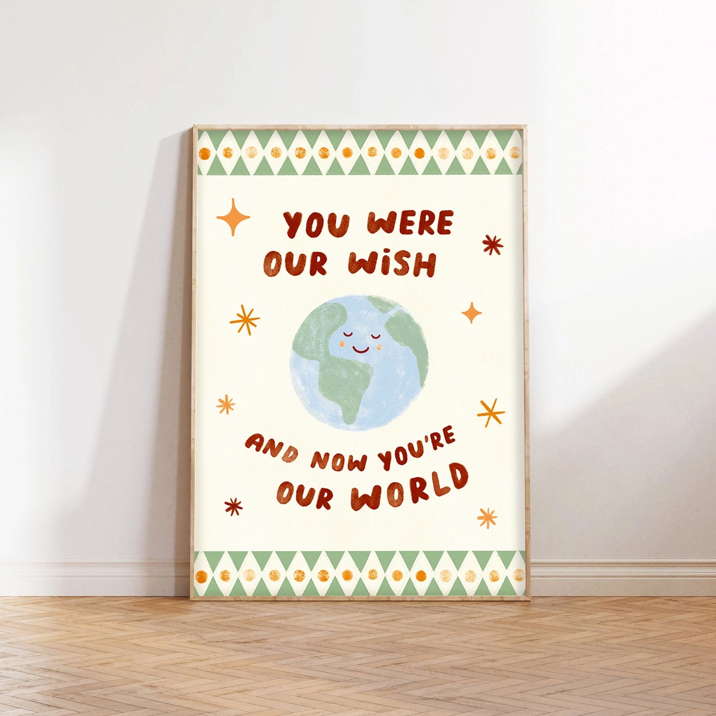 You Were Our Wish Print - Nursery Modern Wall Art Baby