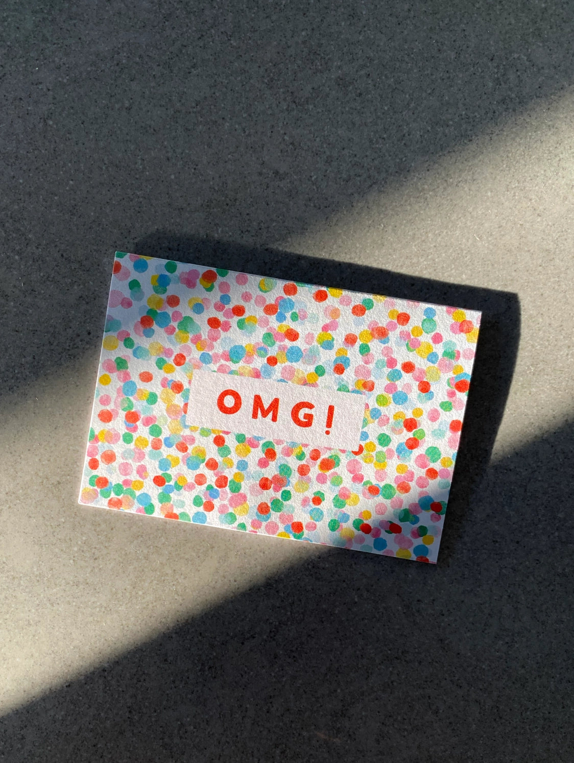 OMG! Confetti Mini Card by Lauren Sissons Studio