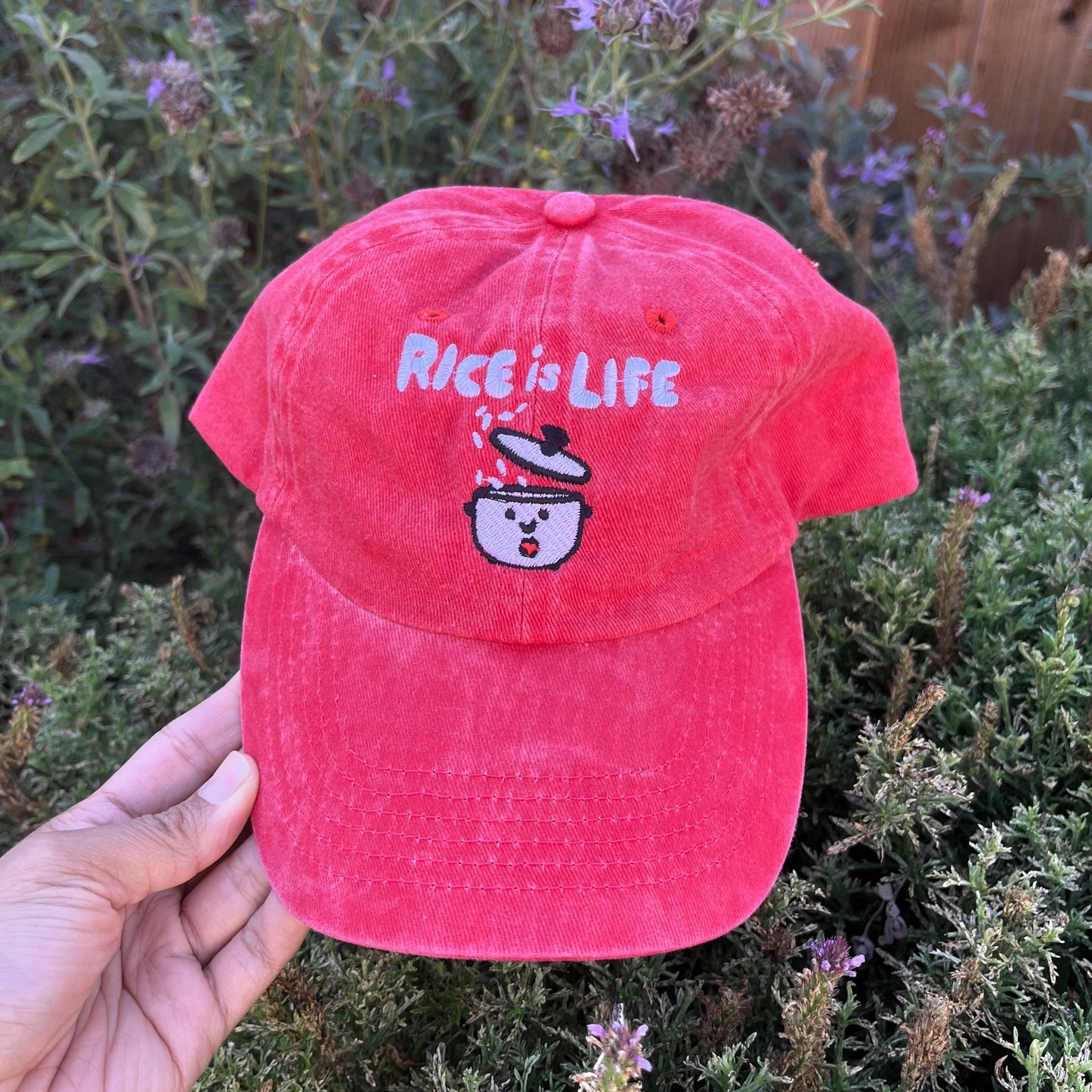 Rice Is Life Embroidered Baseball Hat