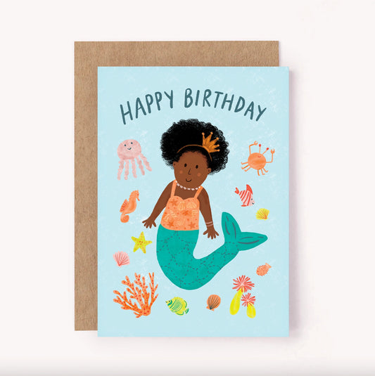 Mermaid "Happy Birthday" Card