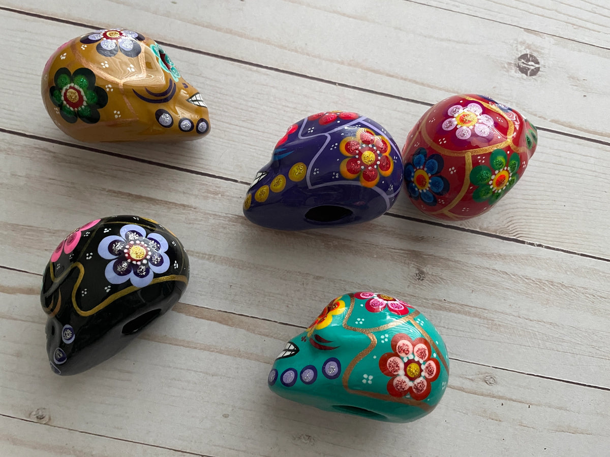 Day of the Dead Mini Clay Painted Skulls