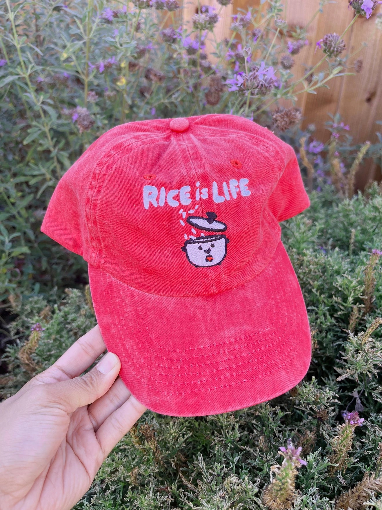 Rice Is Life Embroidered Baseball Hat
