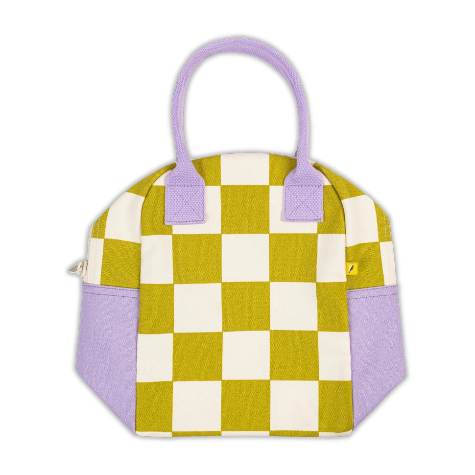 Zipper Lunch Bag in Checks Pear
