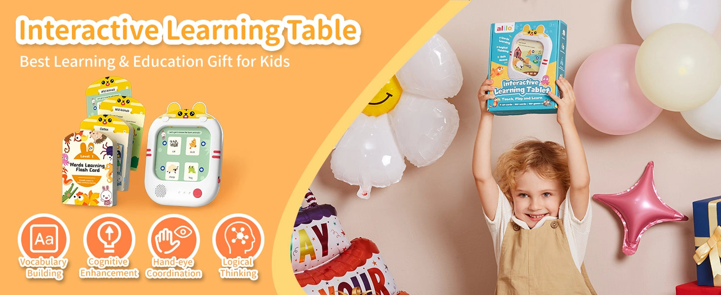 Interactive Screen-Free Learning Tablet w/Talking Flash Cards
