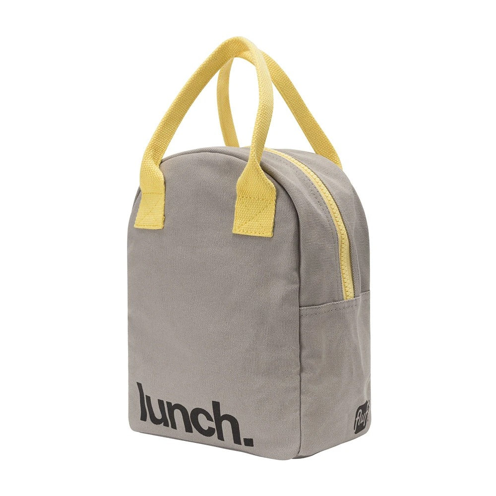 Zipper Lunch Bag "Lunch Grey & Yellow"