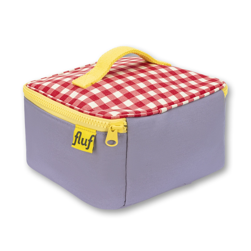 Square Lunch Bag "Gingham Red" by Fluf