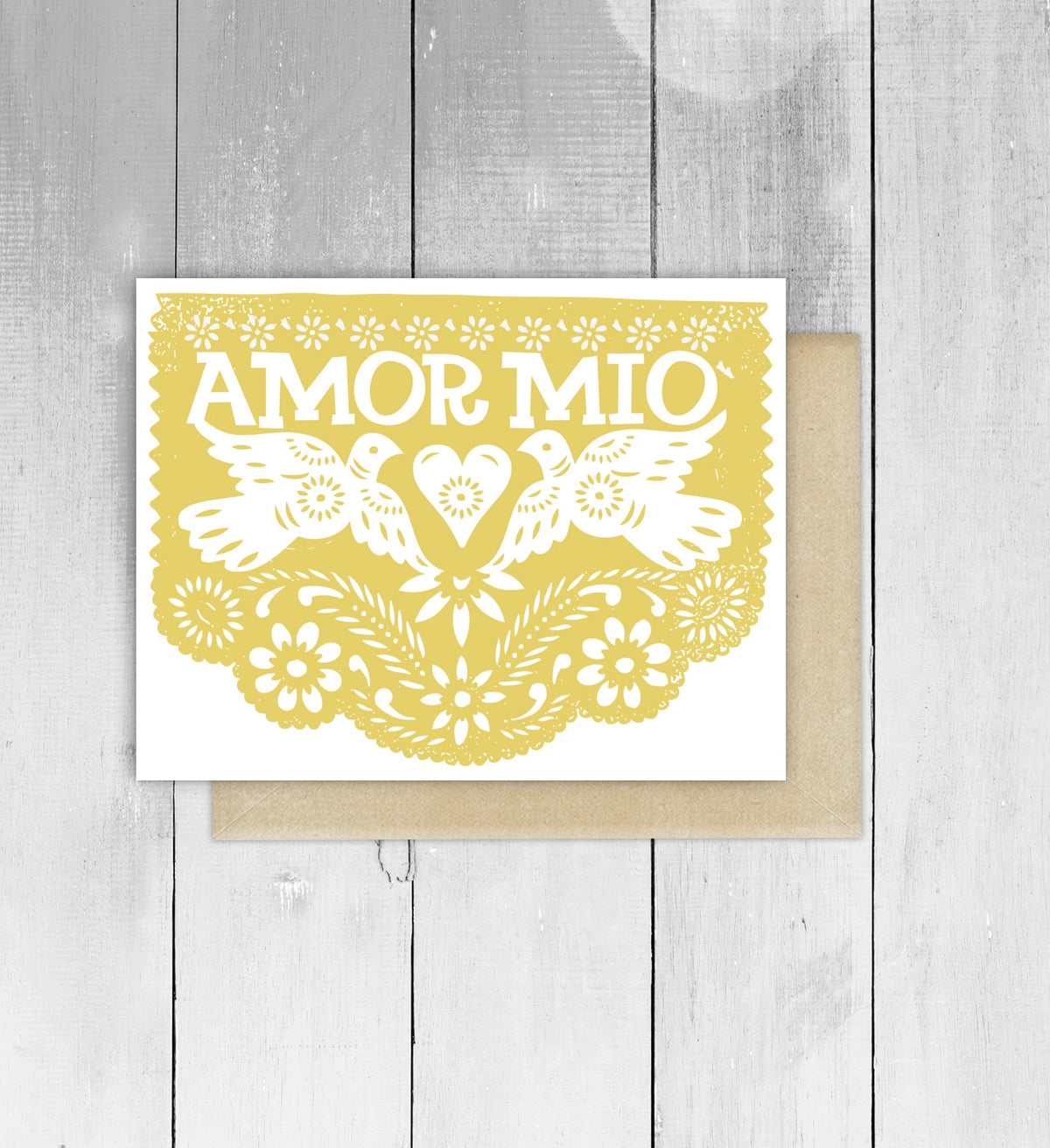 Amor Mio Papel Picado Spanish Greeting Card