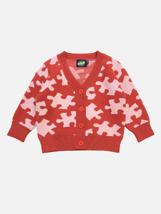 Puzzle Cardigan - Red