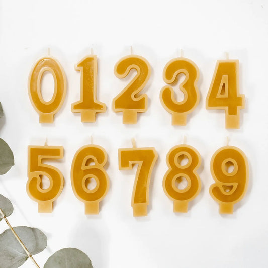 Handmade Beeswax Number Candles by Goldrick