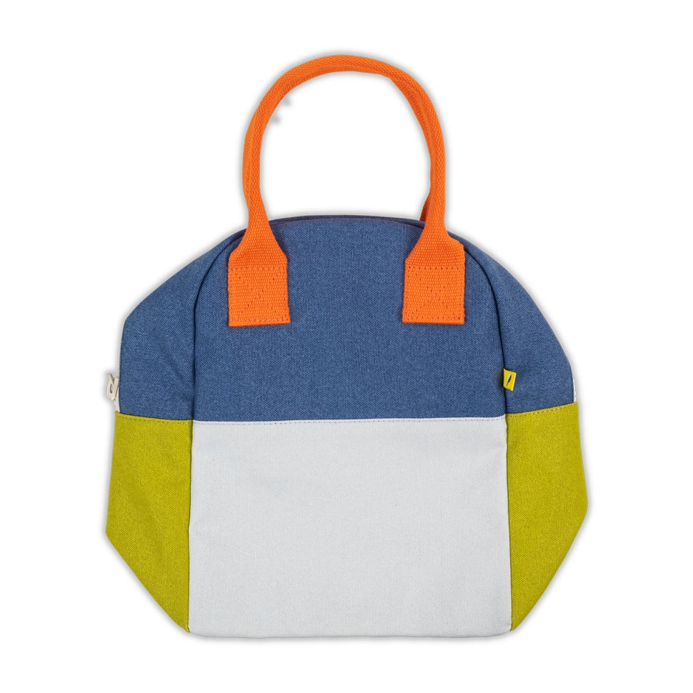 Zipper Lunch Bag in Two-tone Citrus Sky