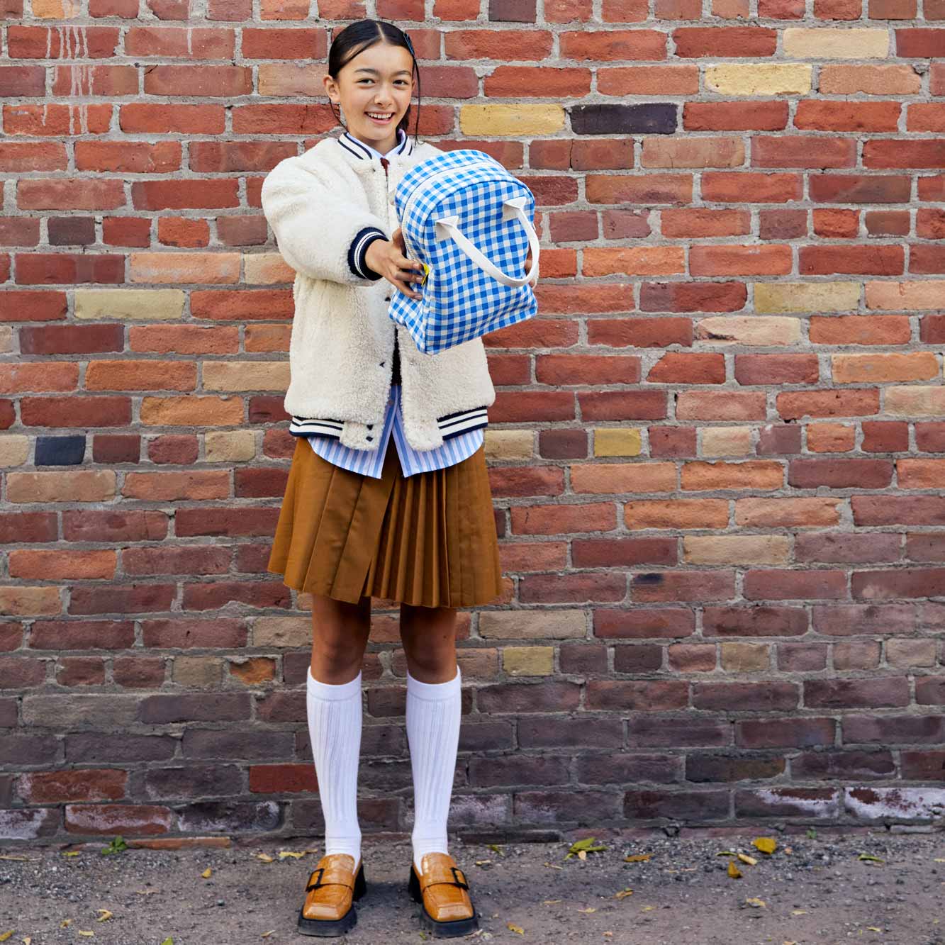 Zipper Lunch Bag "Blue Gingham" by Fluf