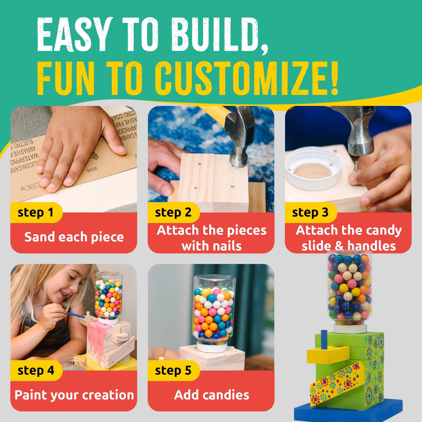 Candy Dispenser DIY Woodworking Kit