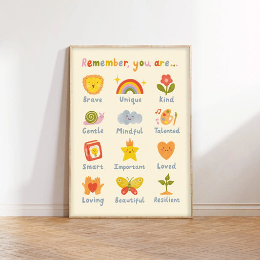 Remember, You Are Print - Modern Educational Kid's Wall Art