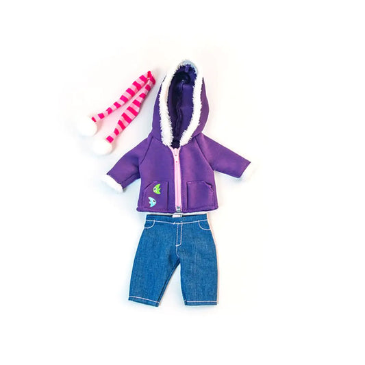 Miniland Cold Weather Purple Fleece Set for 12 5/8" Doll