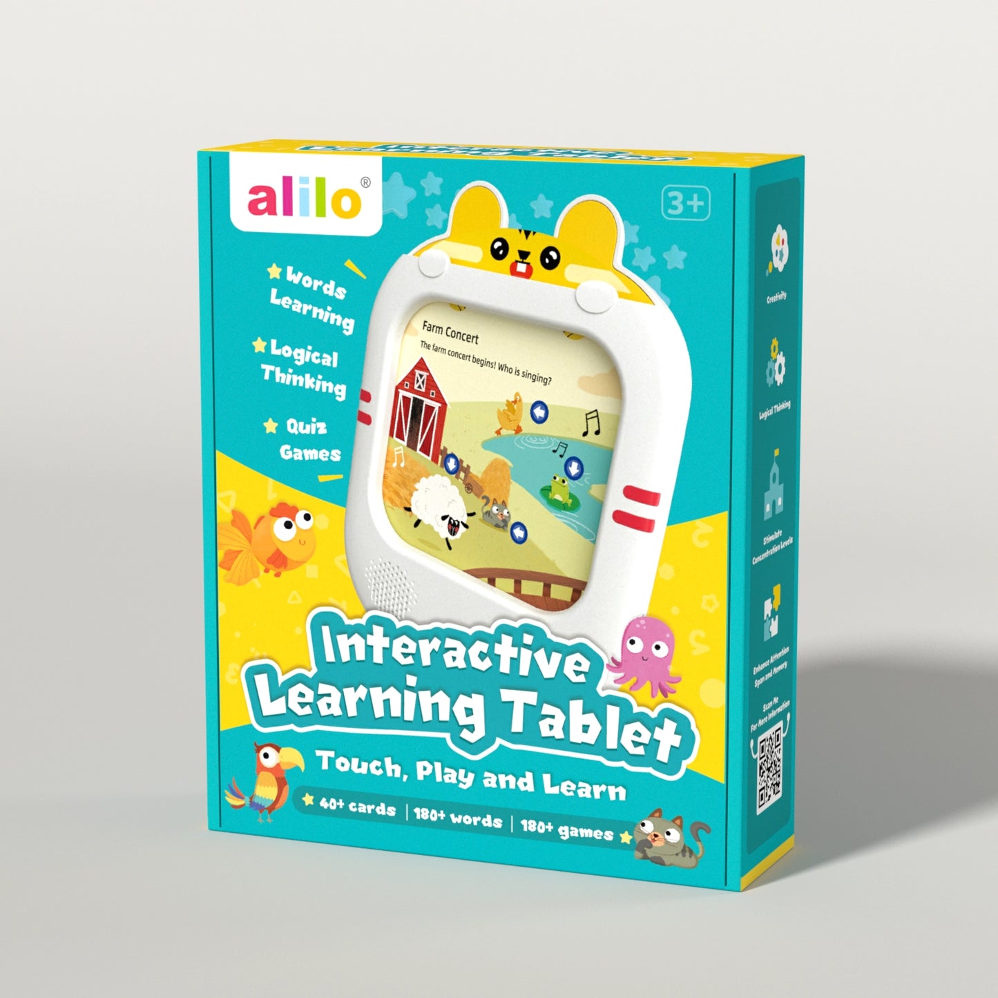 Interactive Screen-Free Learning Tablet w/Talking Flash Cards