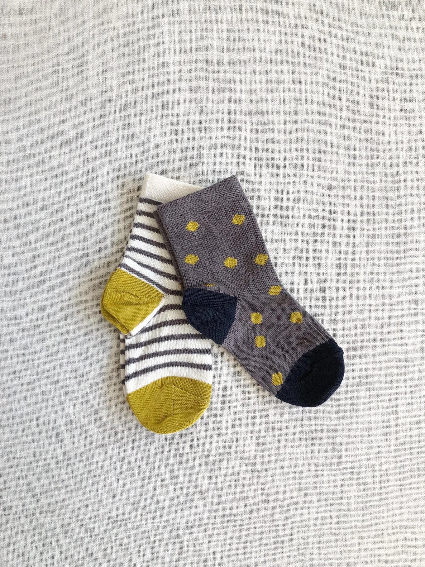 Kids Crew Sock in Striped Cream