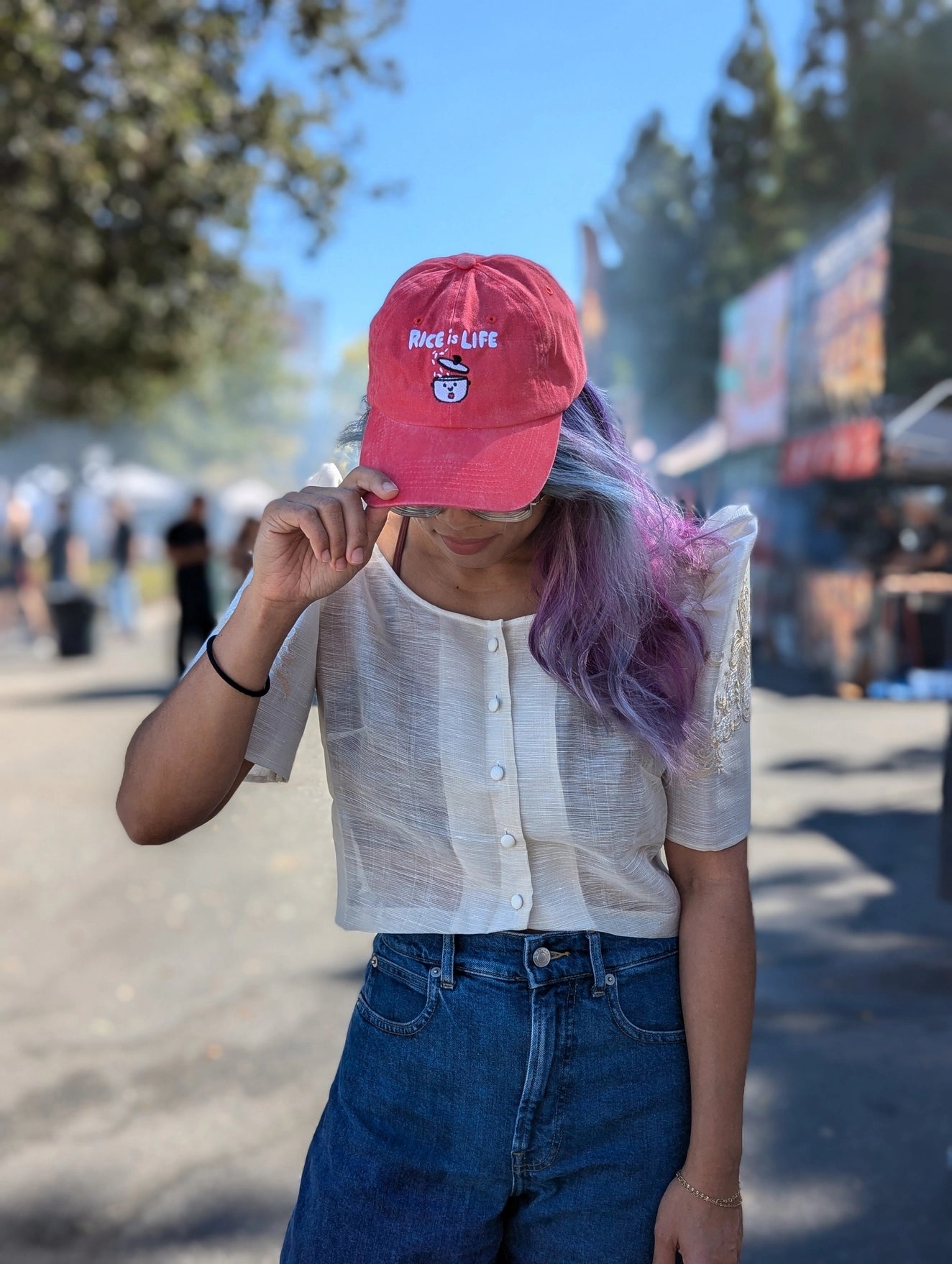 Rice Is Life Embroidered Baseball Hat