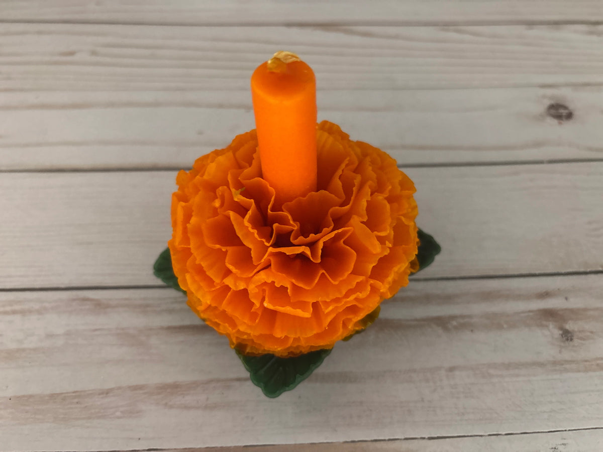 Orange Cempasuchil Oaxaca Marigold Candle