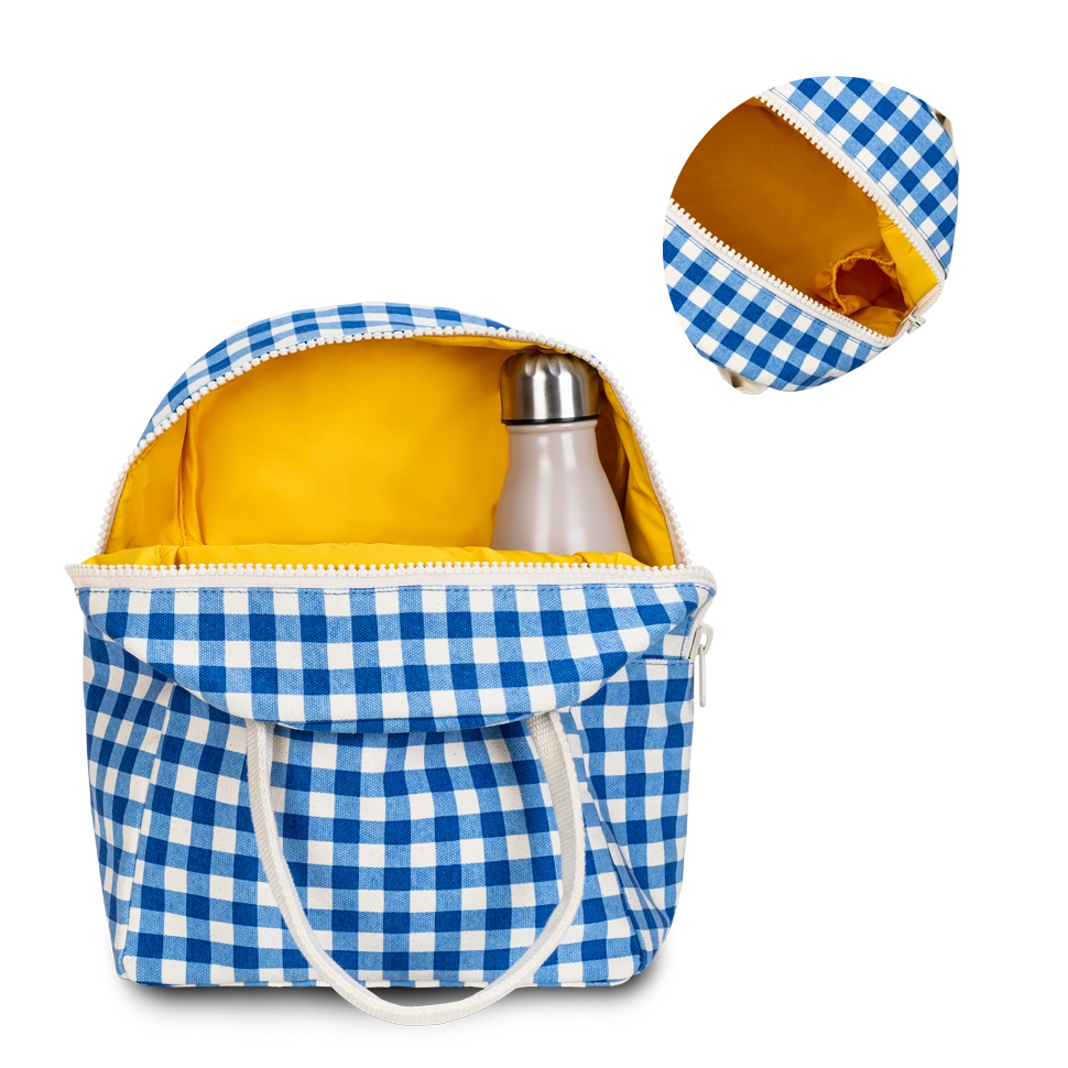 Zipper Lunch Bag "Blue Gingham" by Fluf