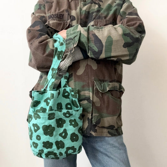 The Petite Tote in Celeste/ Grass & Pool