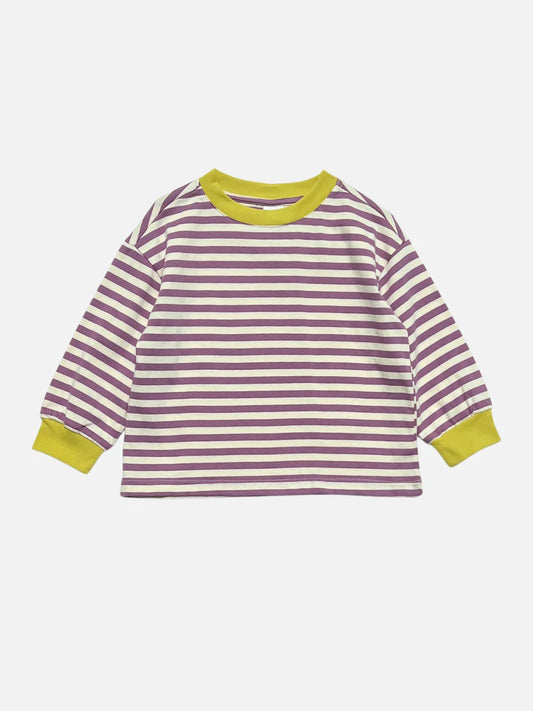 Striped Longsleeve in Purple & Ecru