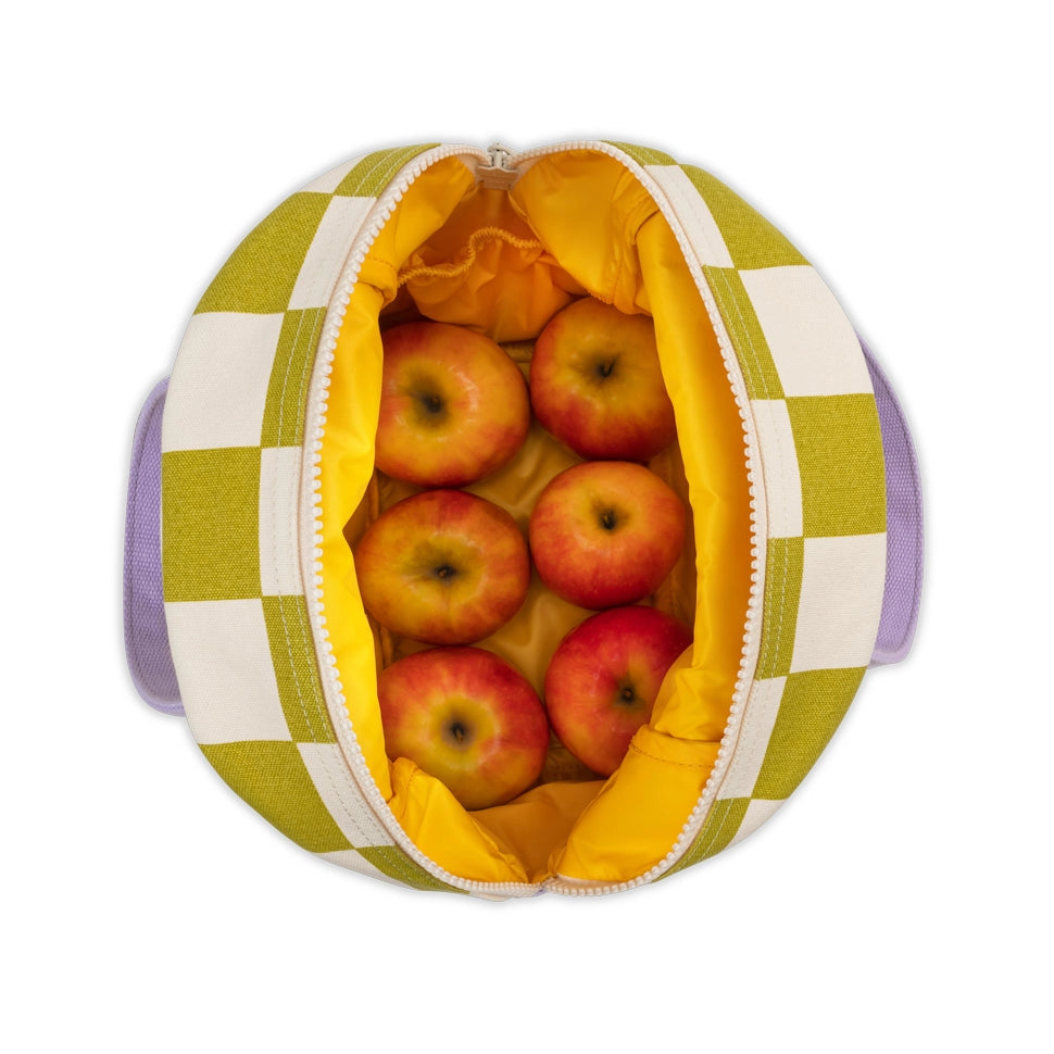 Zipper Lunch Bag in Checks Pear