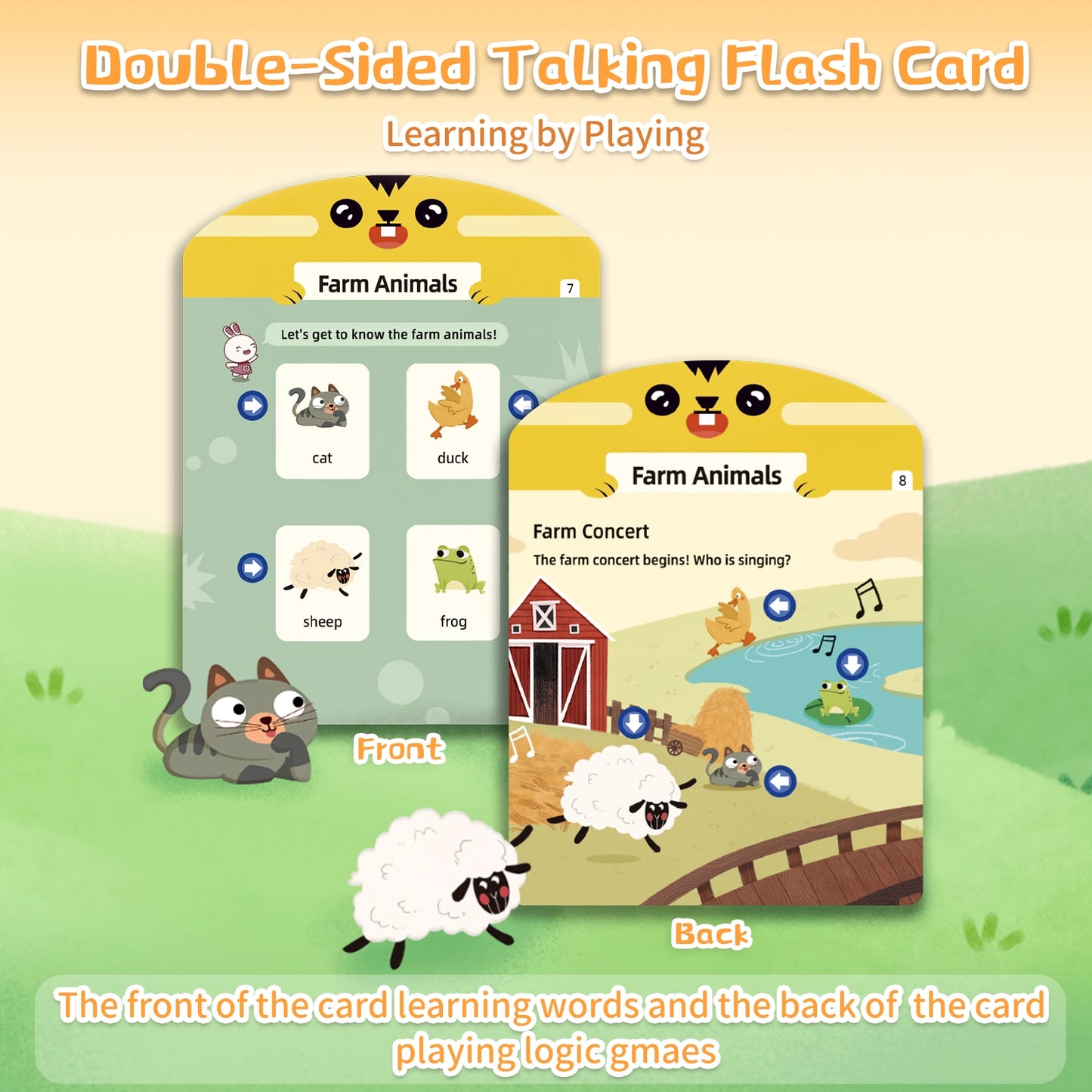 Interactive Screen-Free Learning Tablet w/Talking Flash Cards