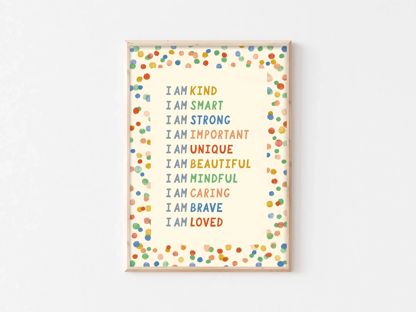 Confetti Affirmation Print - Modern Educational Kid's Art