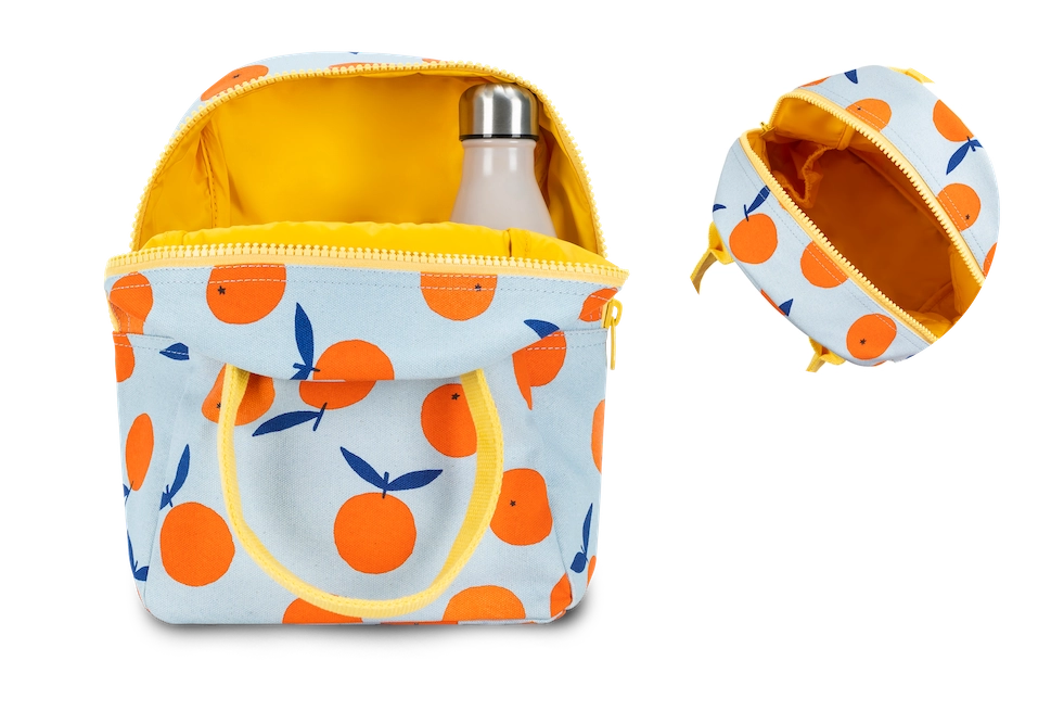 Zipper Lunch Bag in "Oranges" by Fluf