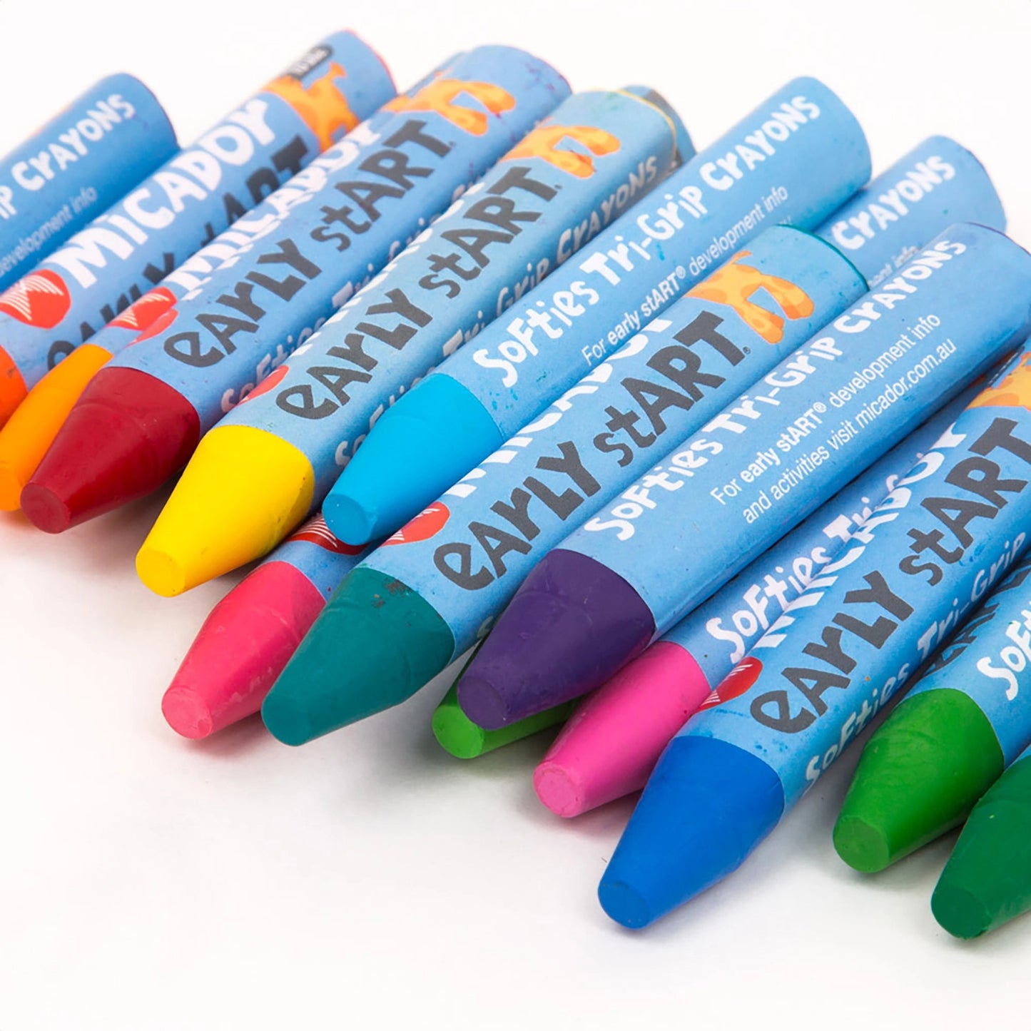 Softitri-Grip Crayons 8-Color Set by Micador Early Start