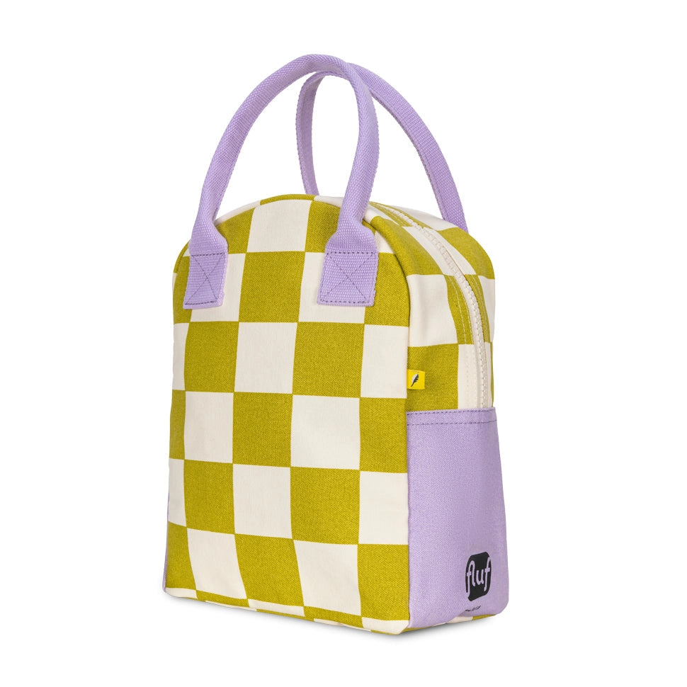 Zipper Lunch Bag in Checks Pear