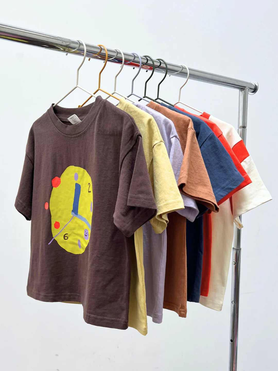 Clock Tee in Dark Brown