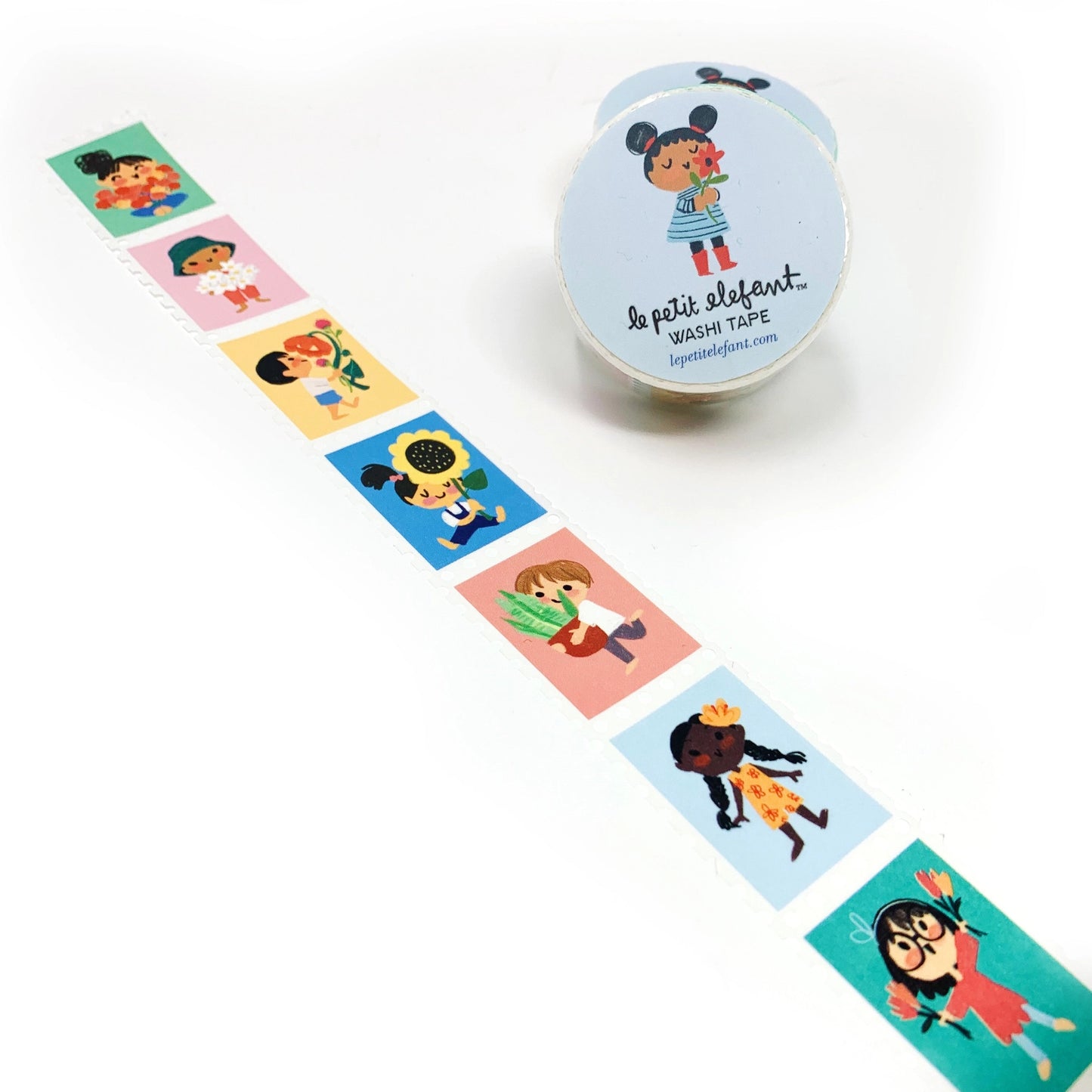 Kids and Flowers Stamp Washi Tape