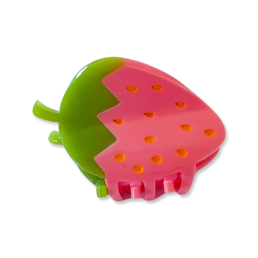 Mini Pink Strawberry Hair Claw by Jenny Lemons