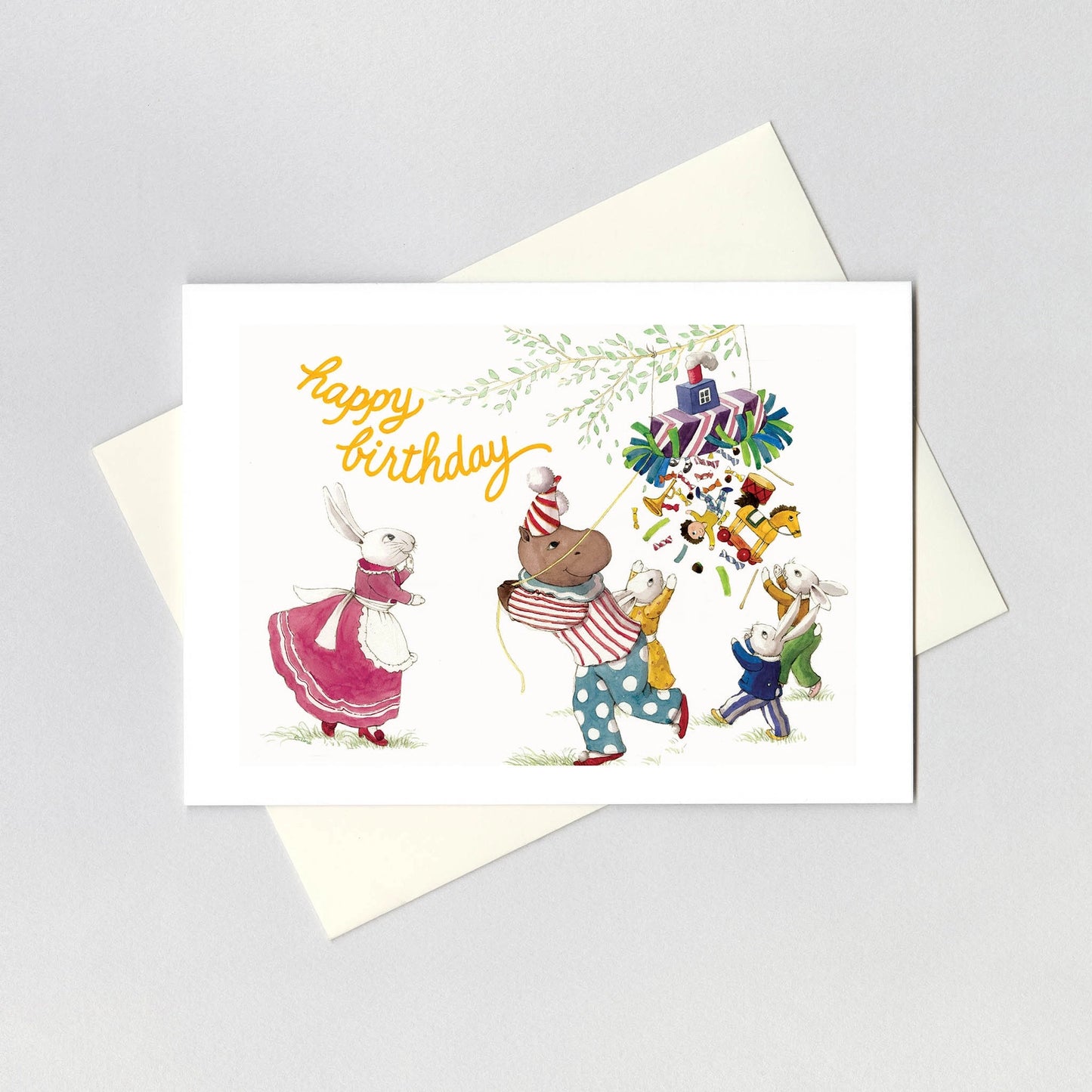 Animals with Piñata Birthday Card